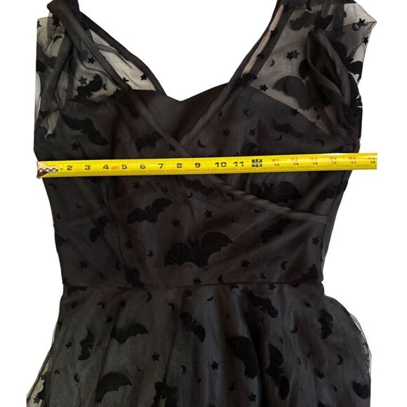 Magnolia Place Black Goth Bat Print Fit & Flare Dress Size M - Picture 11 of 13